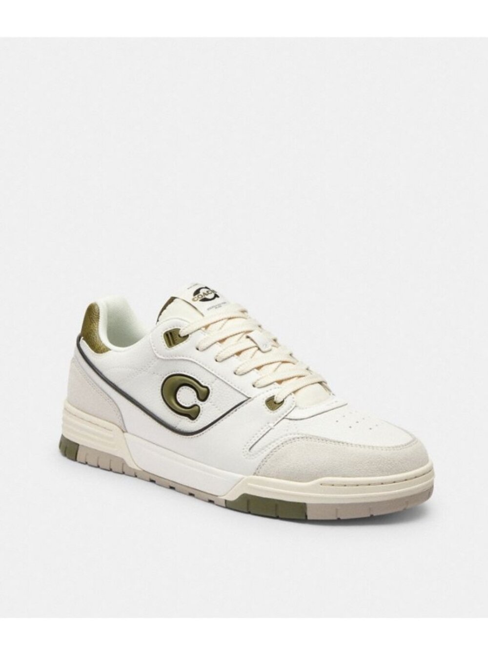 Coach Soho Sneakers Men 13D Olive Optic White Leather Suede Low Top Trainers